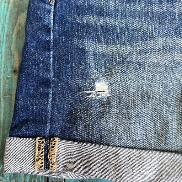 Gap Denim Distressed Jean High Rise Shorts Rolled Cuff Size 25 - Picture 6 of 13